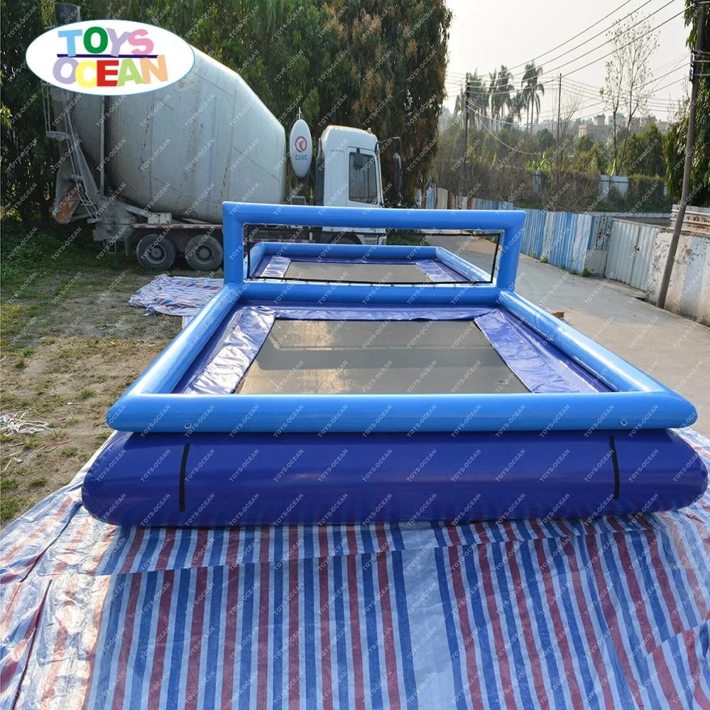 Beach Inflatable Water volleyball court With Trampoline For sale