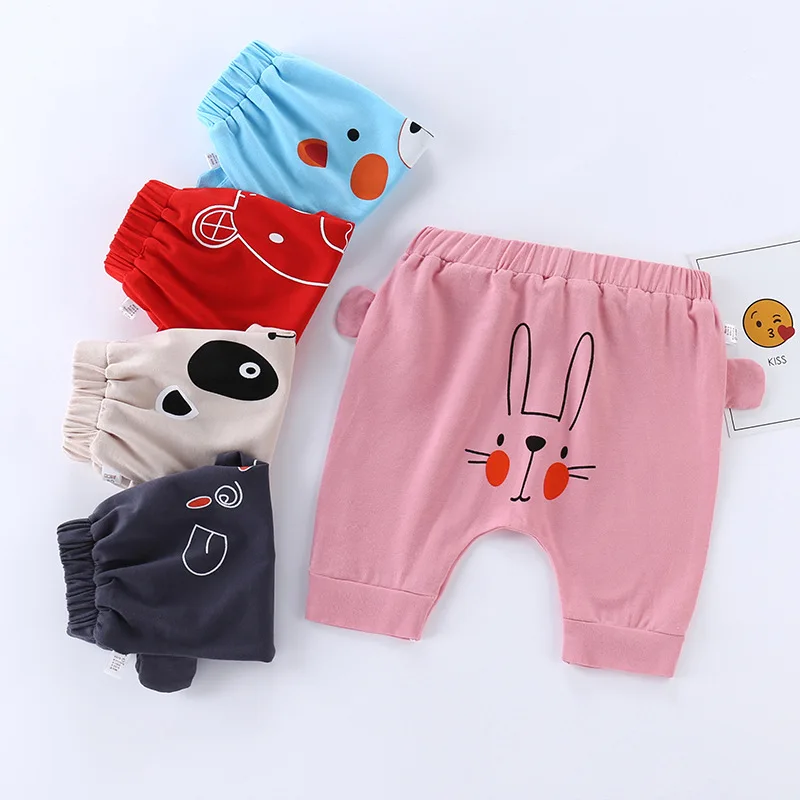 
Spring and summer PP baby pants flat waist little girl or boy five-point PP bloomers new product casual pants 