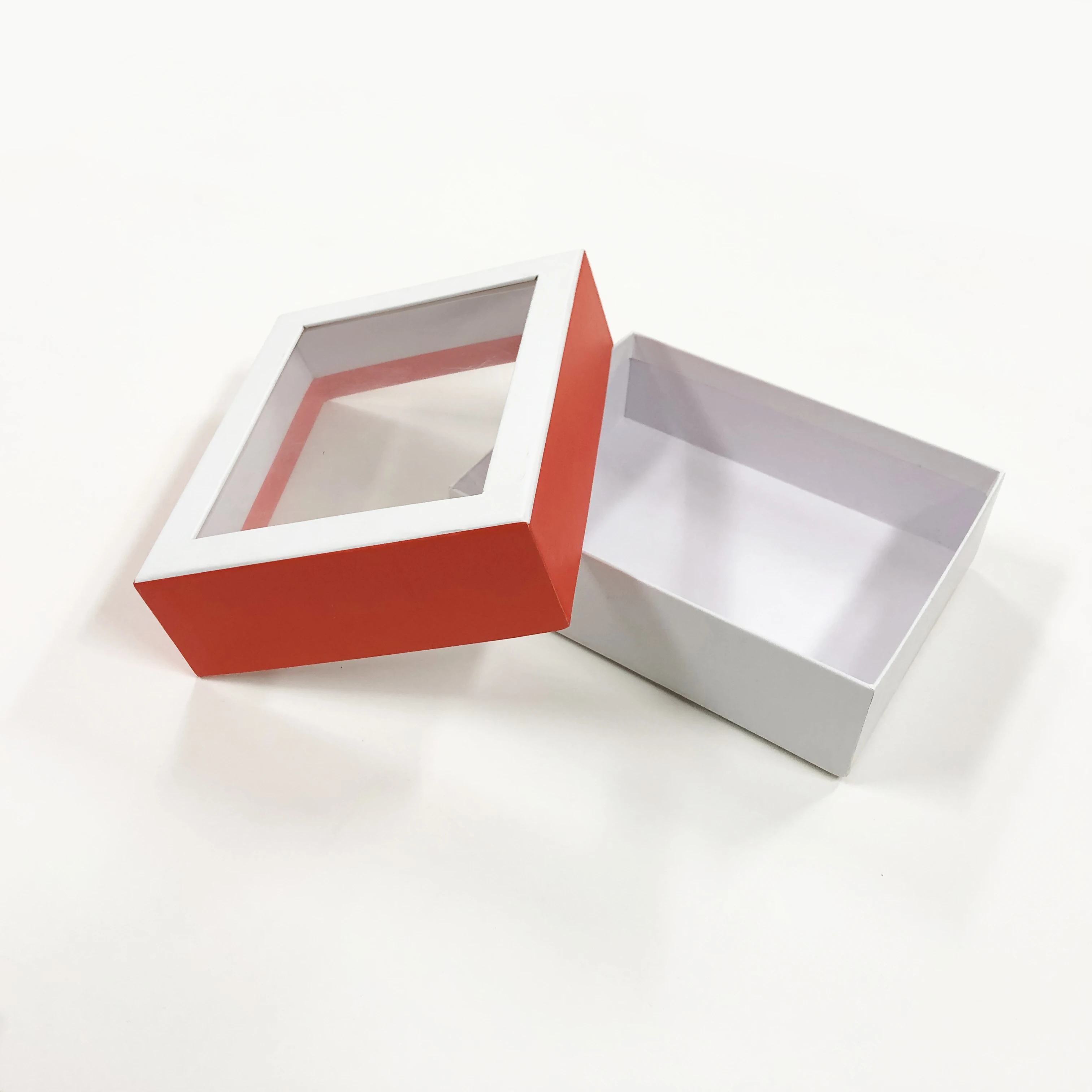 china supplier custom cheap window jewelry packaging paper box with transparent lid