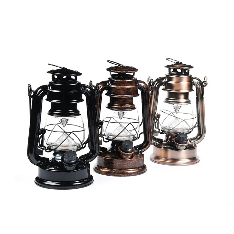 Portable Handheld Oil Lamp Retro Style Outdoor Lighting Home Decoration Lantern Battery Kerosene Camping Lamp
