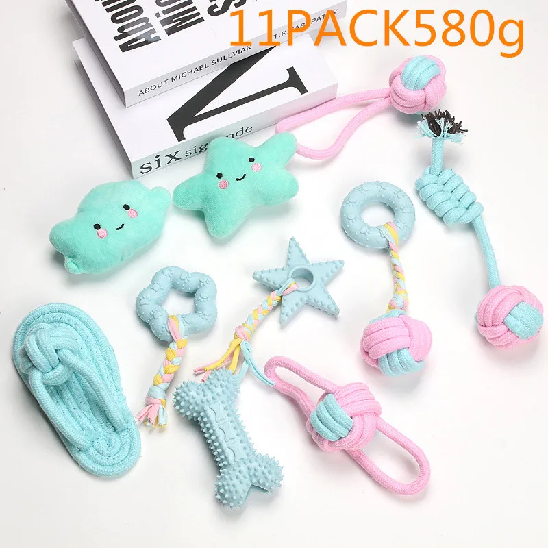 Whole Pink TPR Rope Dog Toys Durable Cotton Rope Dog Toys 10 Pack Gift Set Free Assortment Pet Chew Toy Set