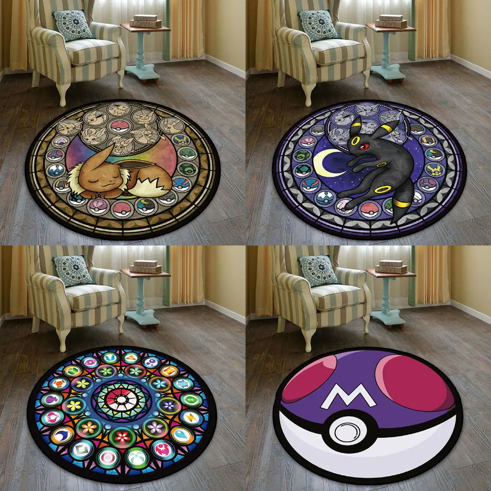 non-slip round  mat full print customized  yoga mat floor use