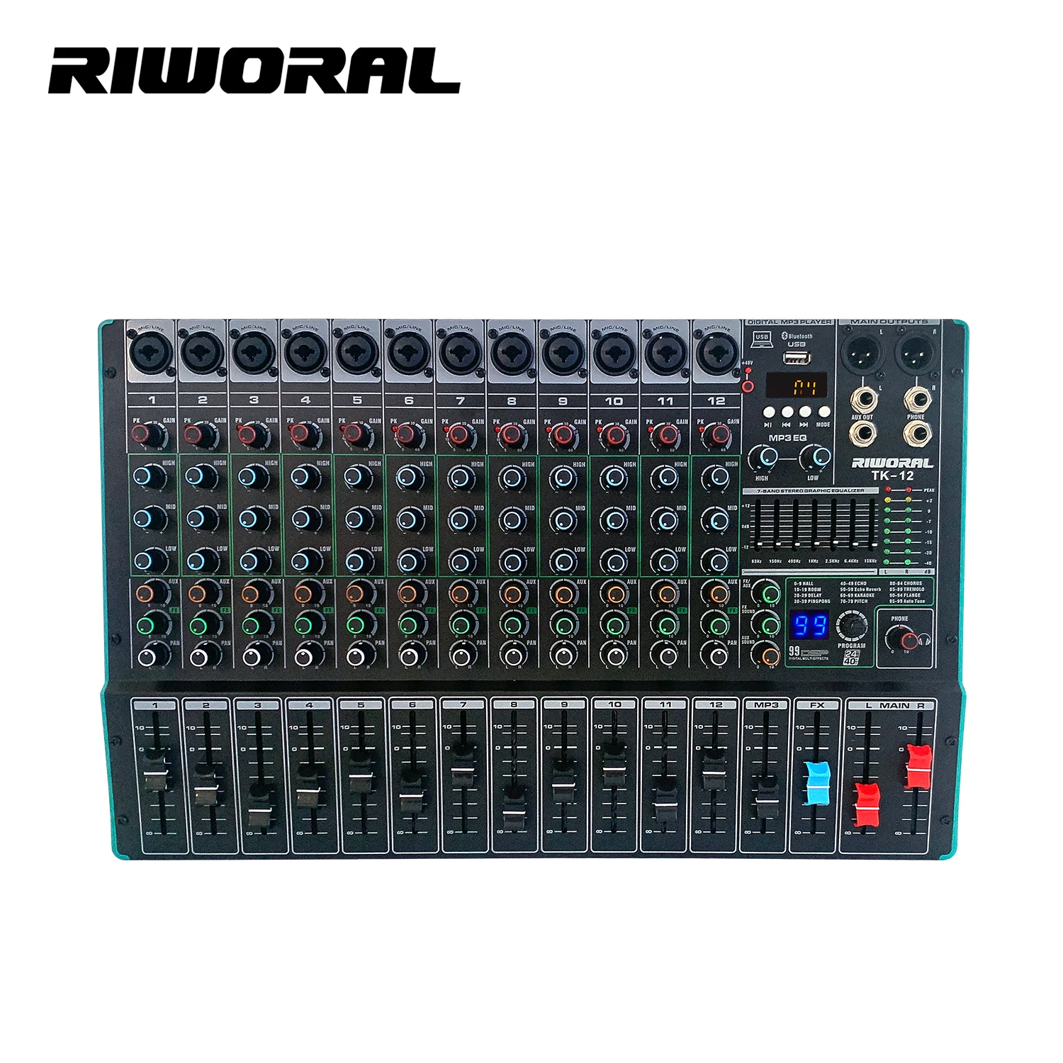 TK12 New Design Music Equipment Studio Professional Audio Mixer 8channel dj Digital Mixer Console