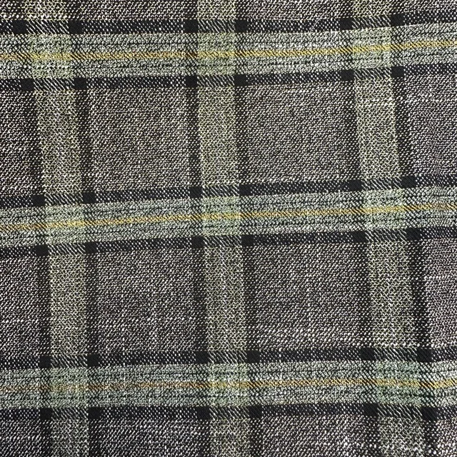 hot new arrival woven TR check green plaid fabric yarn dyed materials for clothing