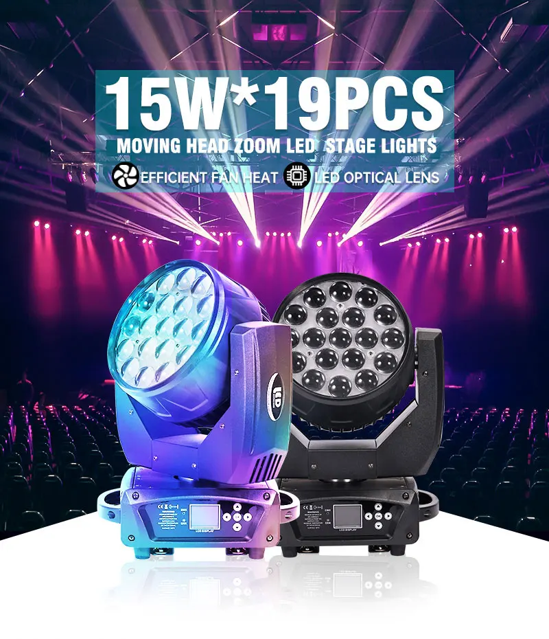 360w 15w Beam stage lamp rotating ktv nightclub moving head disco light 19 bee eyes LED moving head wash