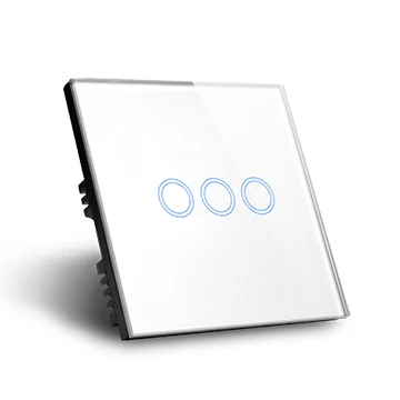 Интеллектуальный сенсорный выключатель света MakeGood в современном стиле, 3 клавиши, 1 канал, сенсорный настенный выключатель стандарта Великобритании