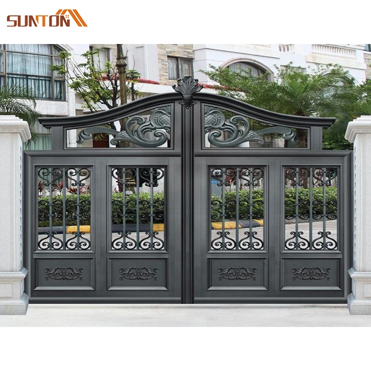 Luxury designs residential villa outdoor garden courtyard electric automatic aluminum art driveway main entrance sliding gates