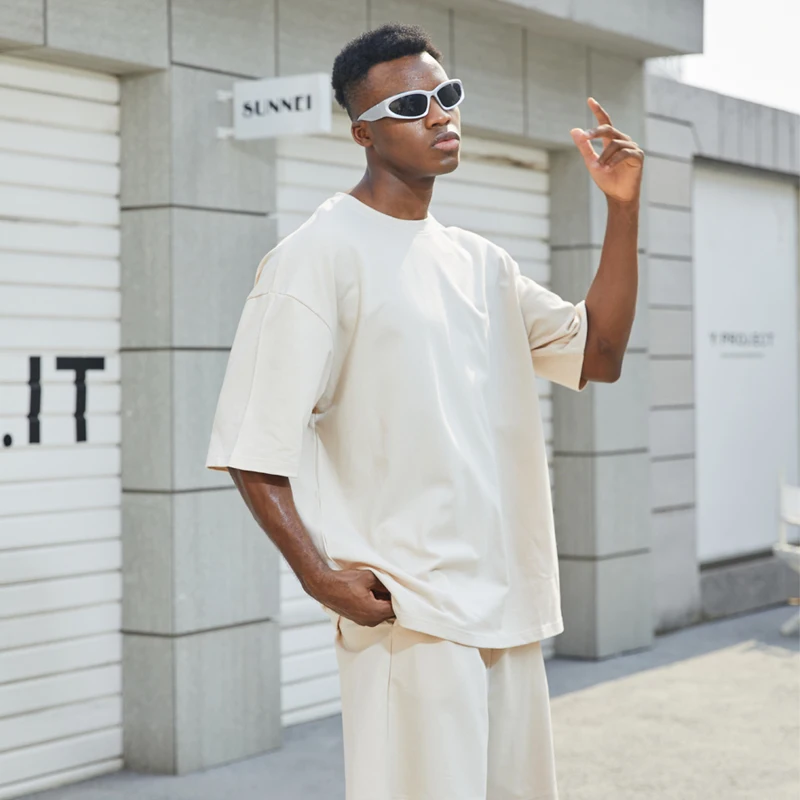 summer casual clothing two piece tshirt and shorts suit custom outfit 2 piece t shirt and shorts set