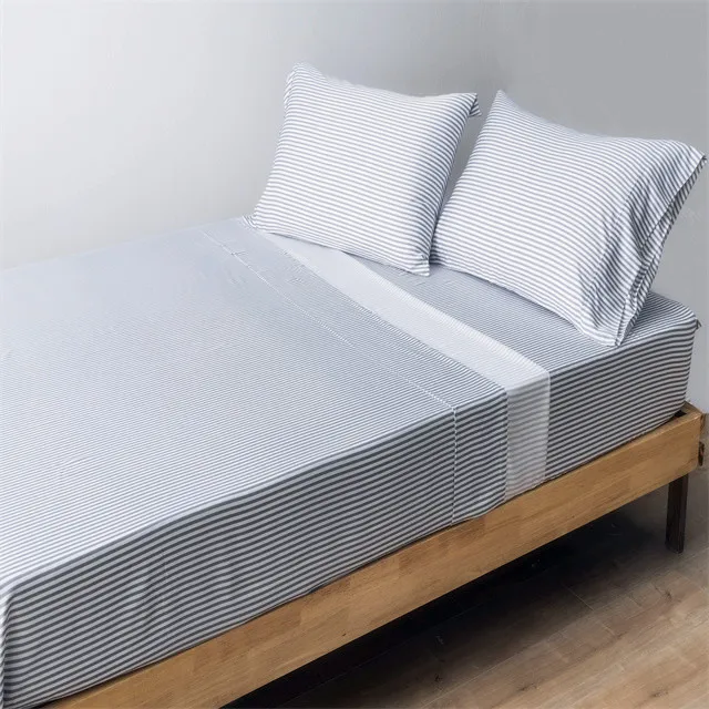 Strips Printed bamboo viscose bed  sheets  bedding set  wholesale bamboo bed sheet OEKO-TEX Certification