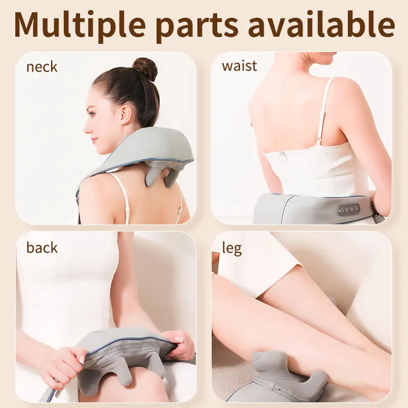 Most Selling Product 2000mAh Neck Knedling Massager Multi Function Neck Warmer Trapezius Trigger Point Massager