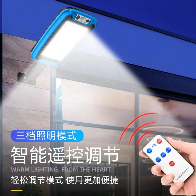 3 Grid Mini Waterproof wall lighting Remote Control small street lamp Solar wall lamp human body sensing outdoor garden lamp