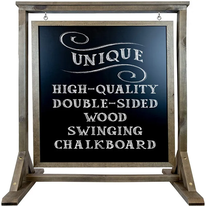 Rustic Handcrafted Chalkboard Sign Uniquely Designed Wooden Sidewalk Sign Message Board with Double Sided Display