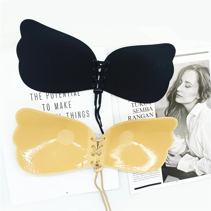 
Women Strapless Bra Breathable Backless Push Up Bra Invisible Self Adhesive Silicone Bra 