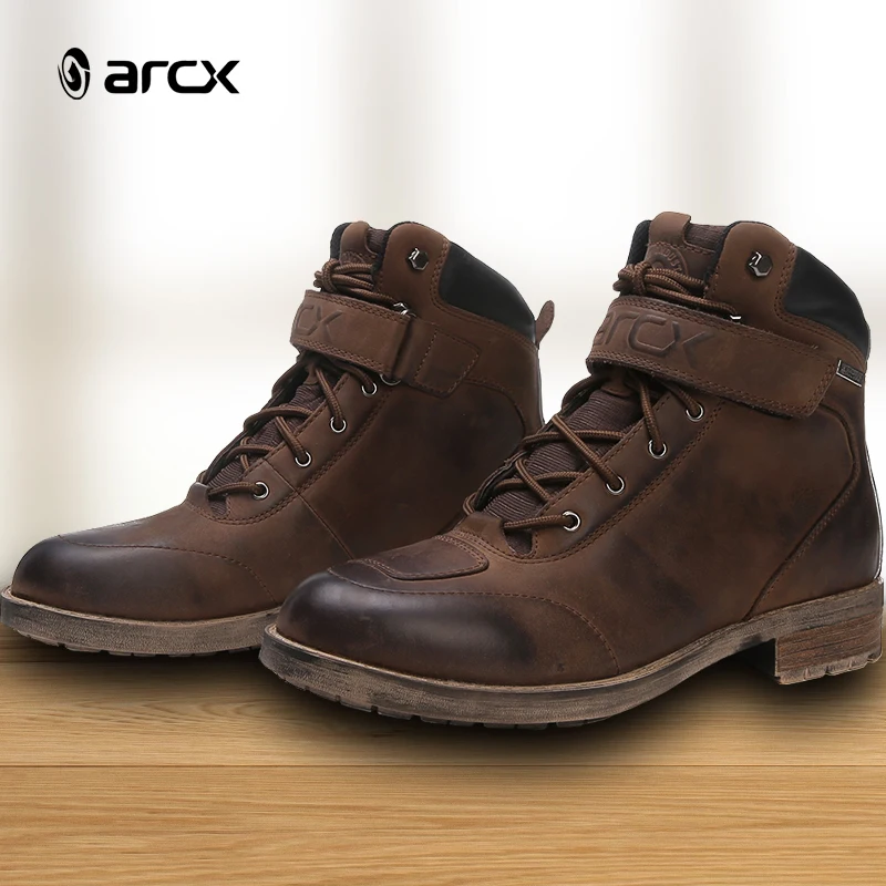 ARCX Motorcycle Auto Racing Suit Leather Shoes Made With Top Leather Breathable Anti-skid Waterproof Motorbike Touring Boots
