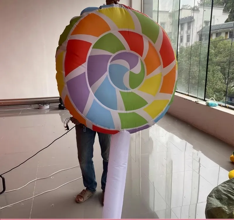 Hot Sale Customized Giant Sweet Inflatable Lollipop Led Light Party Ceiling Inflatable Candy Model Balloon For Sale