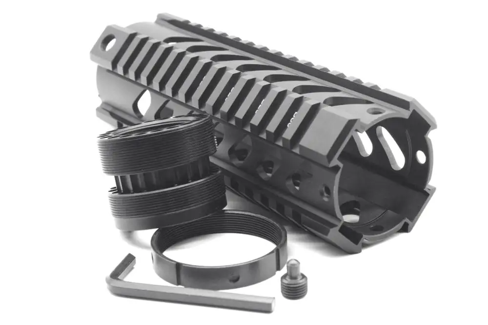 
Aplus New 7' Black Quad Rail Handguard Picatinny Rail Mount hunting accessories fits .223/5.56 rifle AR15 AR-15 M16 