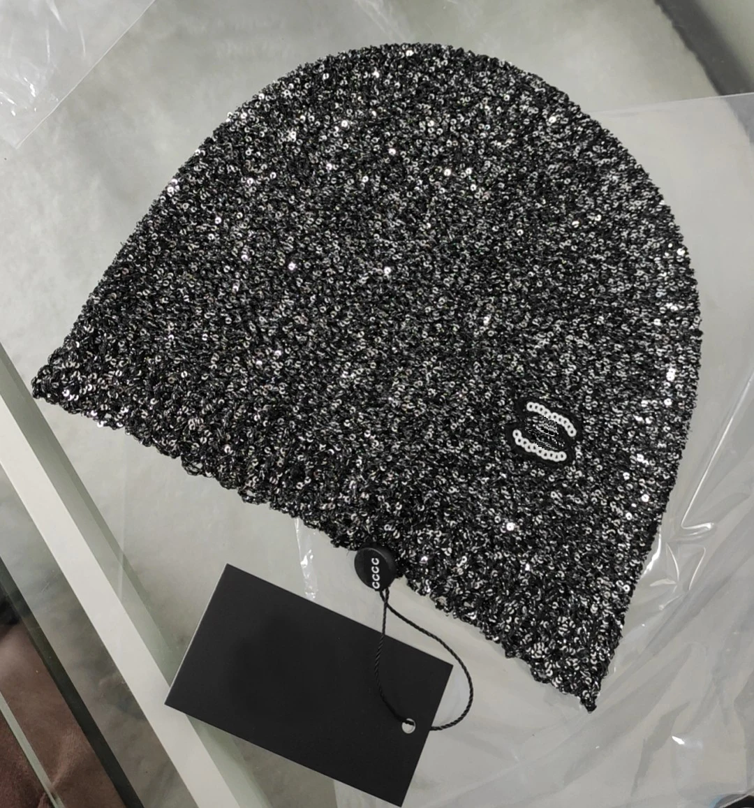 High version knitting hats new designer shiny hat  letter C fashion hat for girls