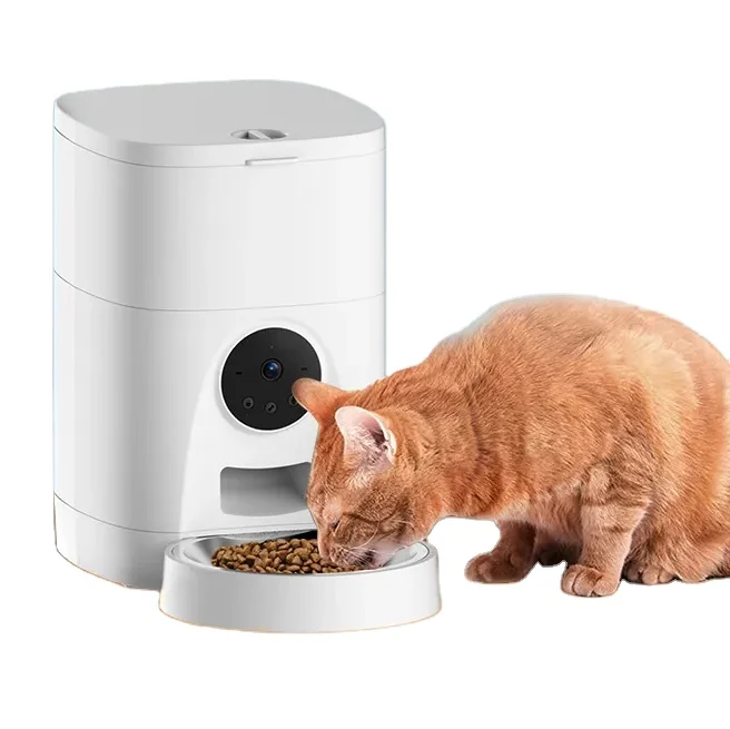 Promotional Wifi Remote Camera Control Dog Food Feeder Smart Microchip Automatic Pet Feeder for Cats Dogs