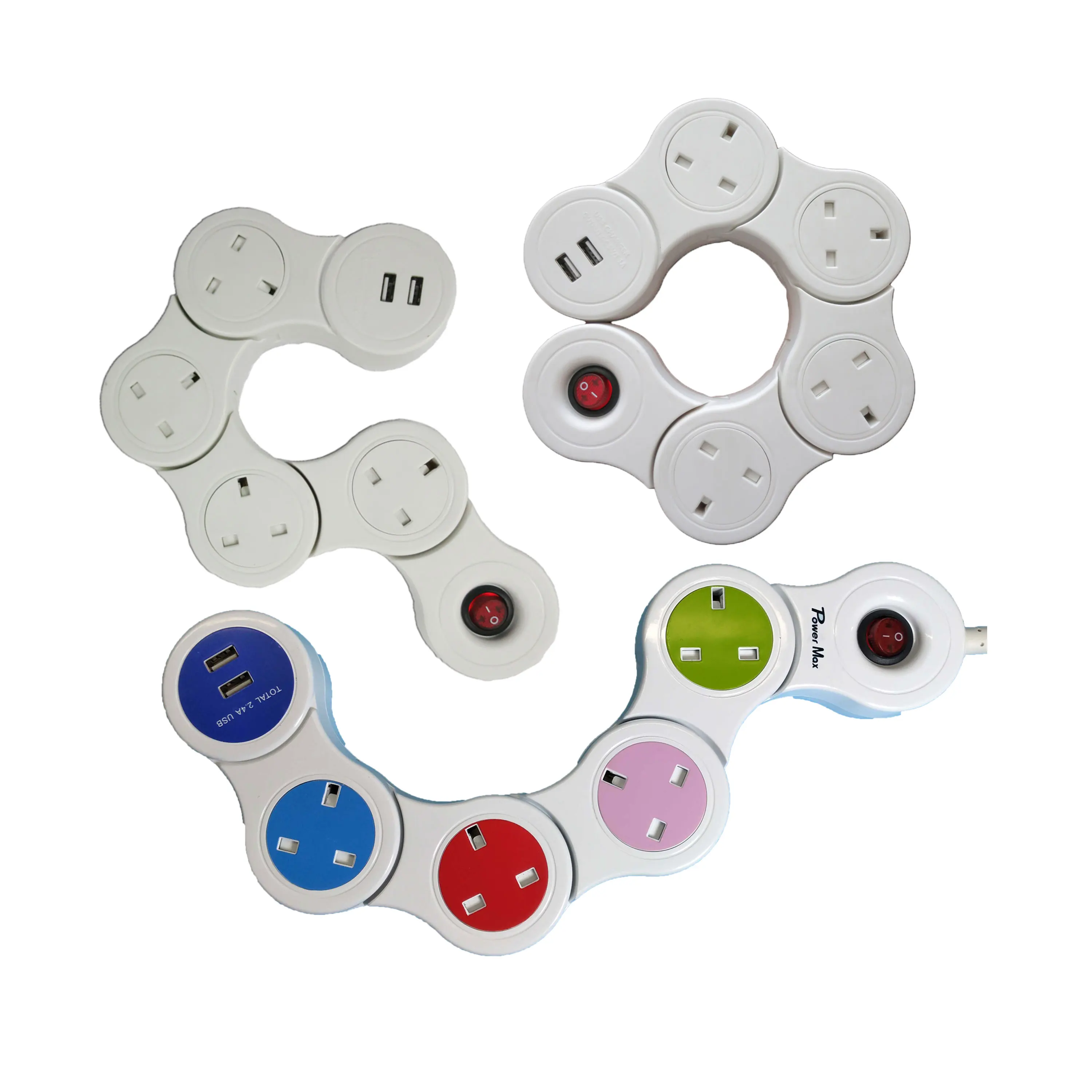 G-MARK BS-CE Extension Lead Flexible Surge Guard with USB Ports Newest Design Extension Lead