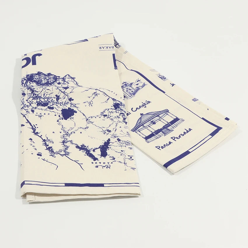 Hoshom Wholesale Dish Cloths Linen Souvenir Tea Towel Kitchen Christmas Tea Towels Customize Print