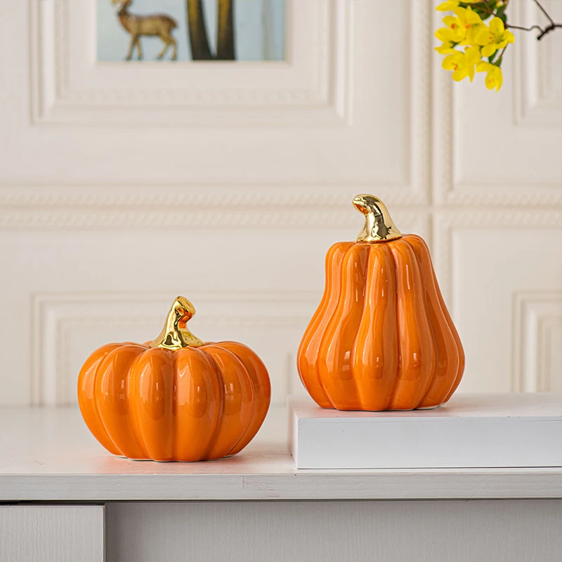 Factory Wholesale Simple Modern Art Halloween Pumpkin Home Decor Ceramic Pumpkin Home Decorative Accessories