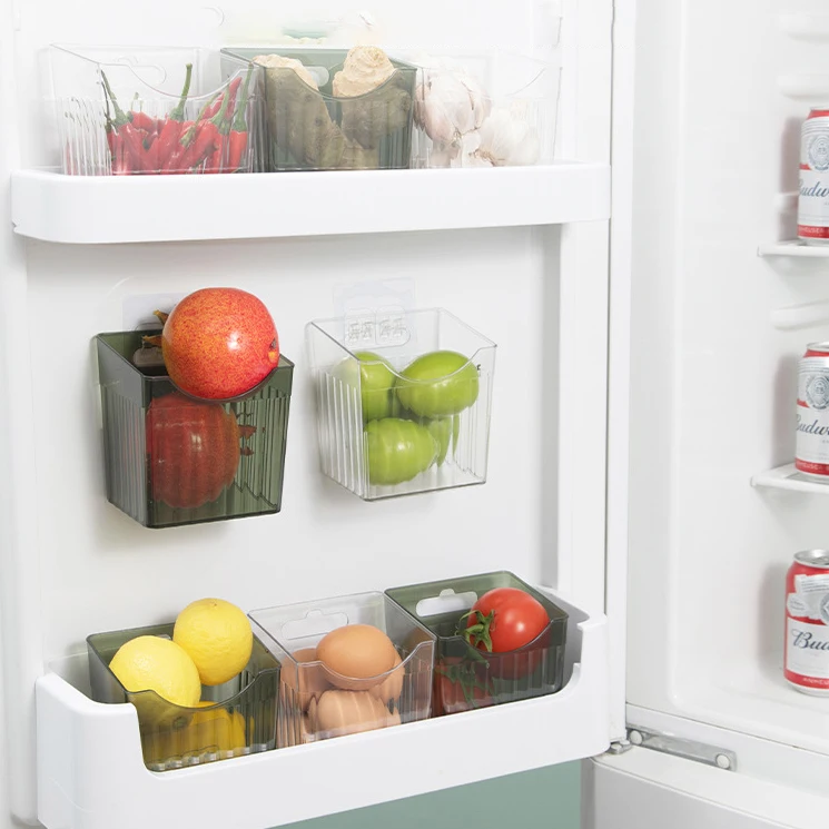 Kitchen punch-free onion ginger garlic wall-mounted storage basket refrigerator side door storage box