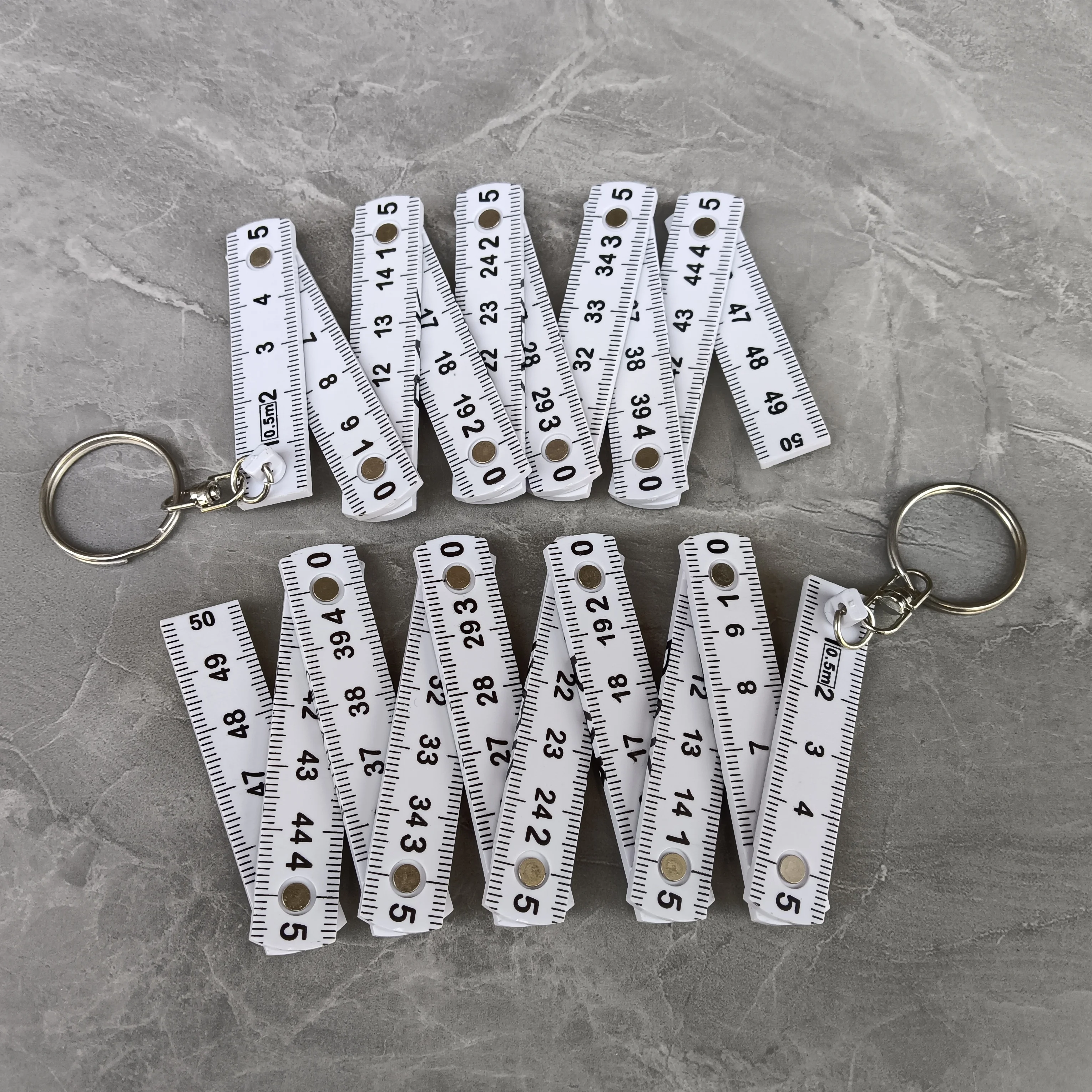 0.5m 10folds Adjustable Flexible Plastic Folding Ruler for Promotions