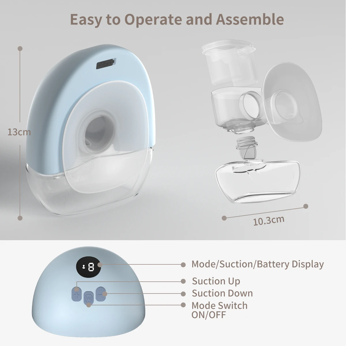 130 мл, без бисфенола А, портативный беспроводной Электрический молокоотсос без рук