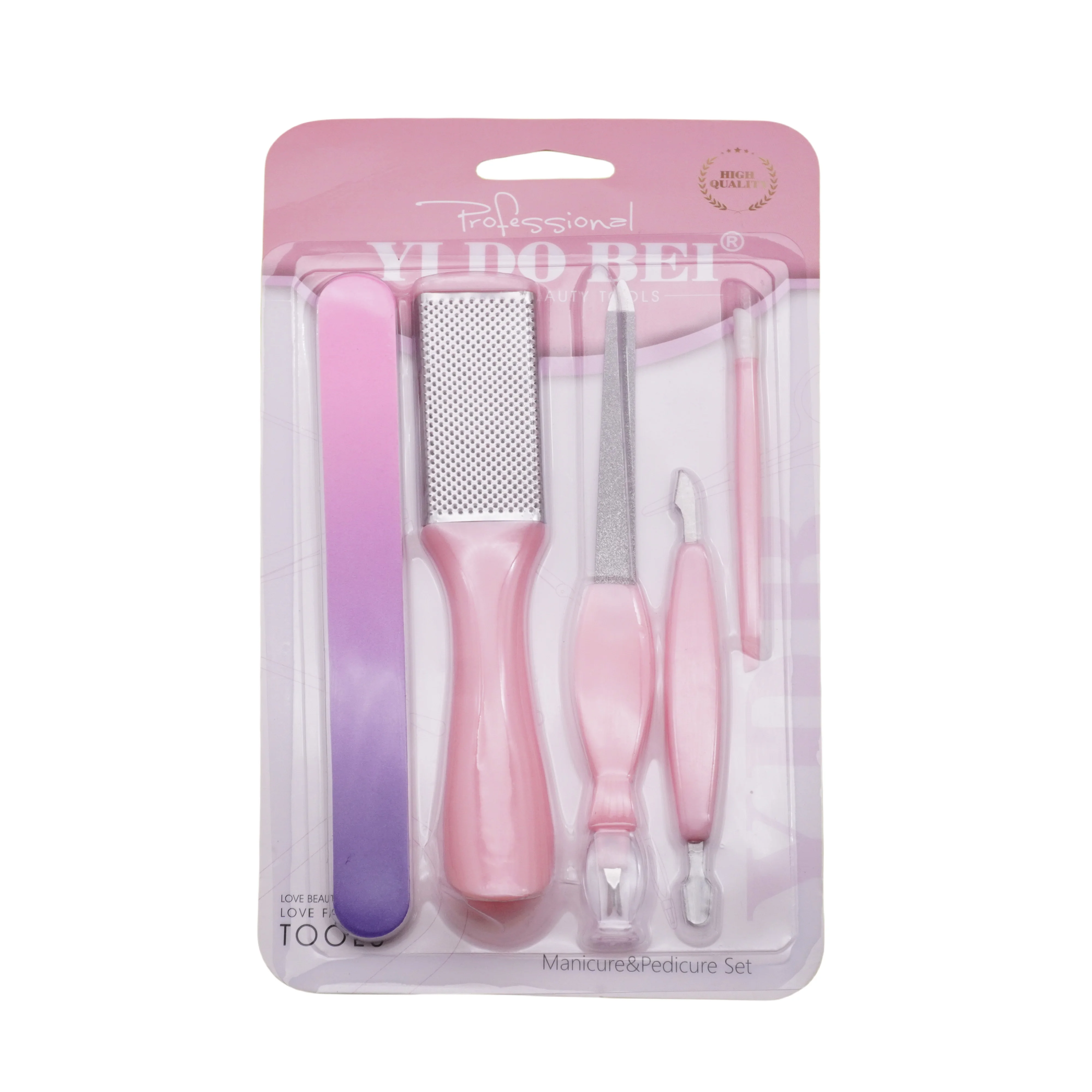 5PCS Manicure Set Custom Logo Pedicure Set Gift Beauty Nail Tools Blister Card Manicure Pedicure Set