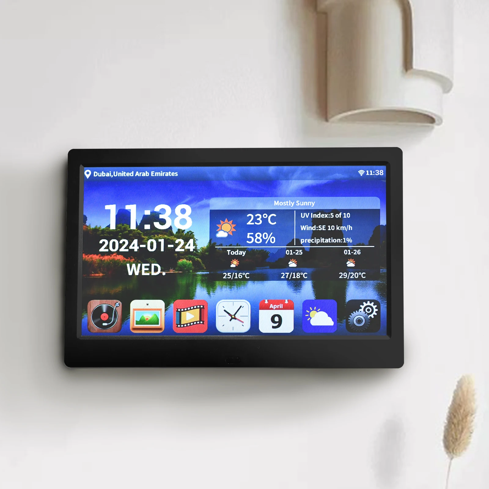 10Inch WIFI Synchronous Update Data 6 Display Modes 3Day Weather Forecast Large Calendar Table Digital Alarm Clock for Elderly