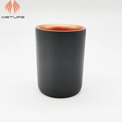 Grey cement container with rose gold inner cement pen holder or makeup brush container