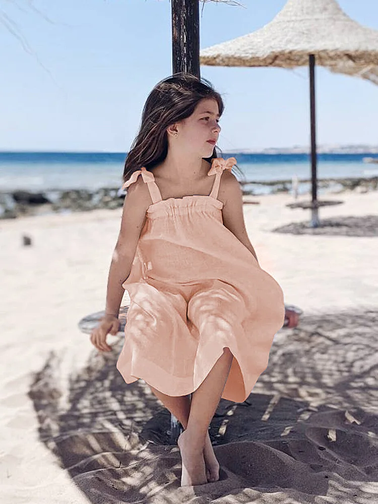 2024 Baby Girl Clothes Girls Dresses 1-16 Years Wholesale Clothing For Kids Dress Linen Dress Baby