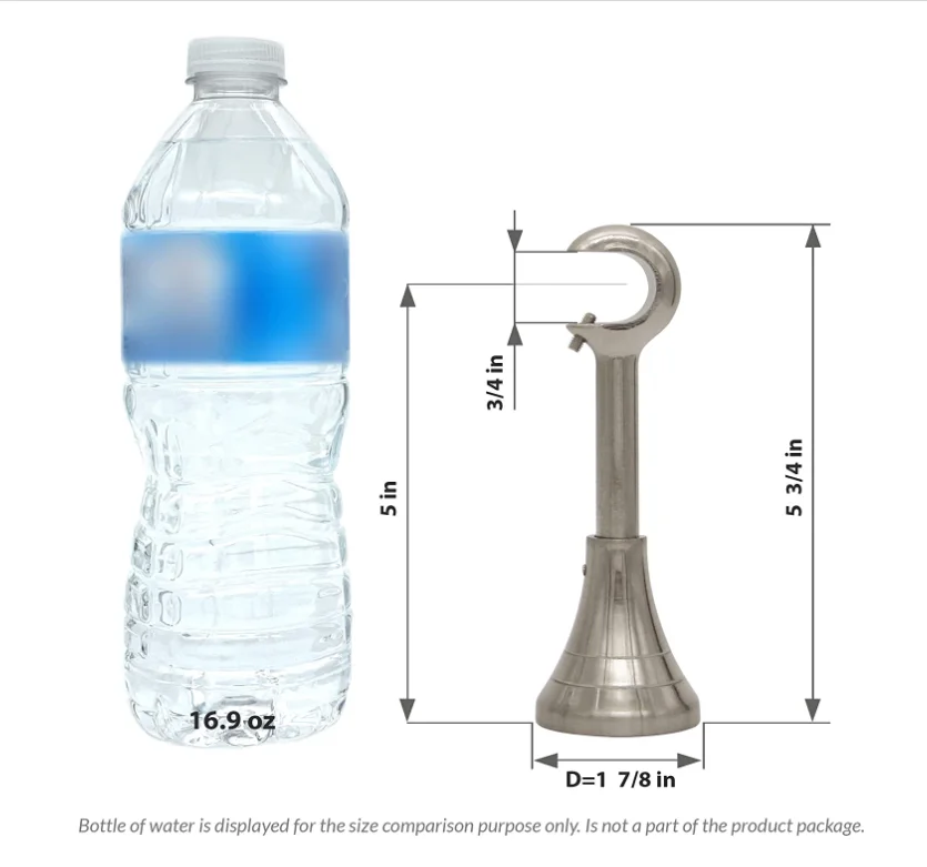 ODM Curtain Rod Bracket Curtain Holder for 5/8 to 3/4 inch Rods 2 pcs Brackets for Curtain Rods Wall Mount