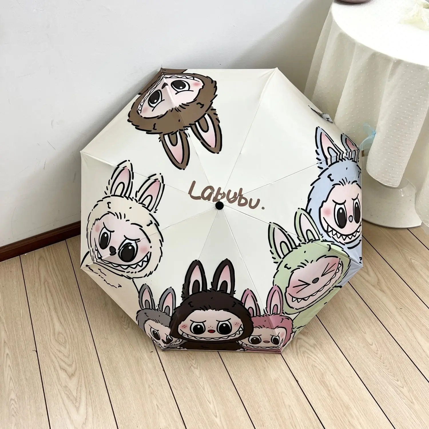 Cartoon Labubu Printing full-automatic Sun UV umbrella Cartoon Promotional Gifts All-weather Triple folding Umbrella