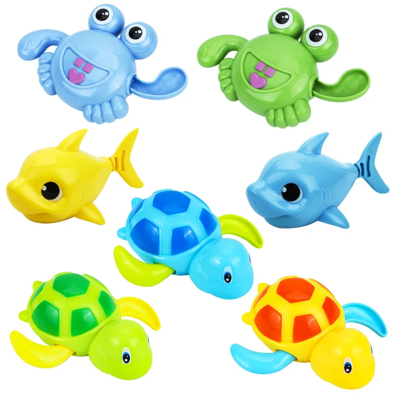 Factory wholesale cute swimming shark fishes tortoise kids water shower bath toys