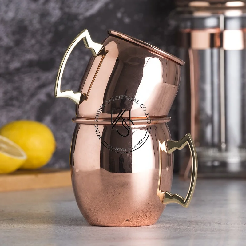 550ML Smooth Surface Hot Stainless Steel Copper Moscow Mule Mug Copper Mule Mug