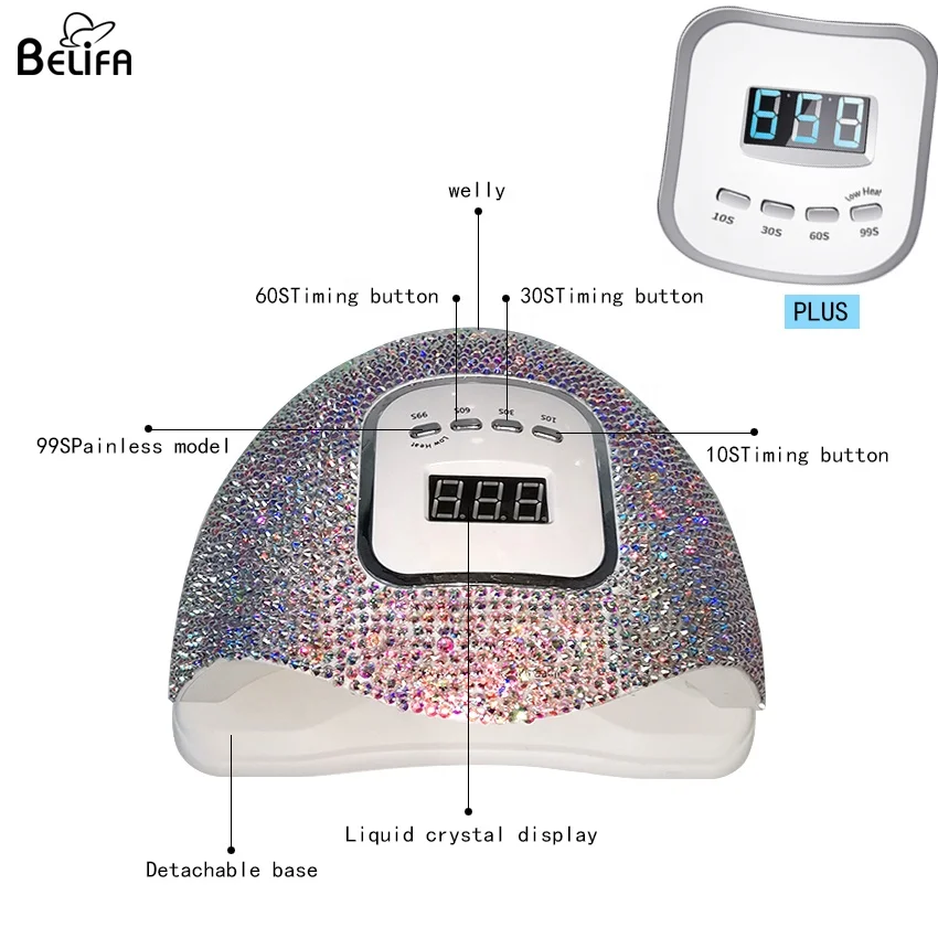 120w sun X5 max plus professional gel polish curing machine bling rhinestones diamond table uv led light nail dryer lamp