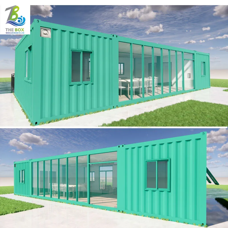 40ft Container swimming pool with wave system outdoor glass wall steel structure shipping container swimming pool