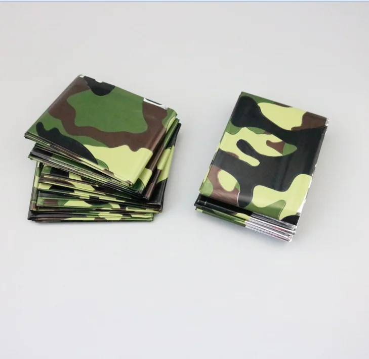 Camo colors disposable emergency blanket