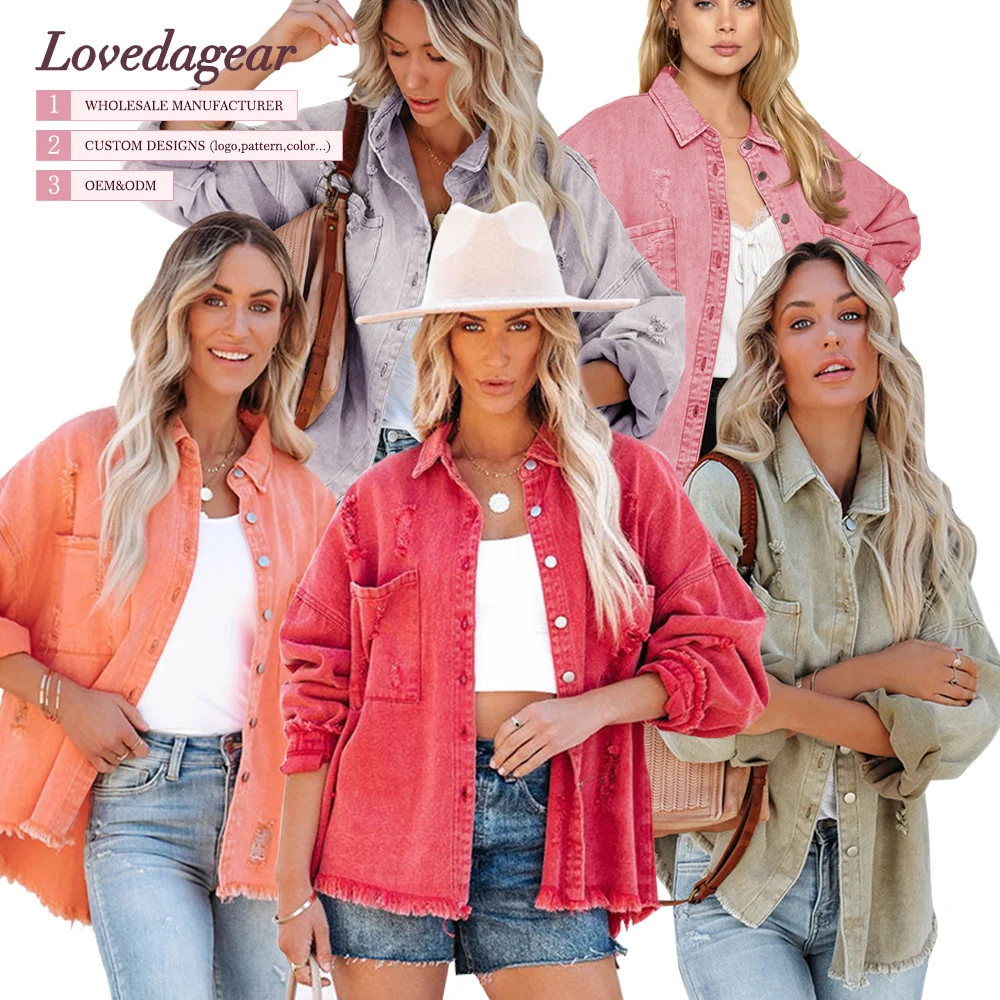 Fashion Custom American Ladies Vintage Western Clothing Women Ladies Coats Jean Denim Jacket