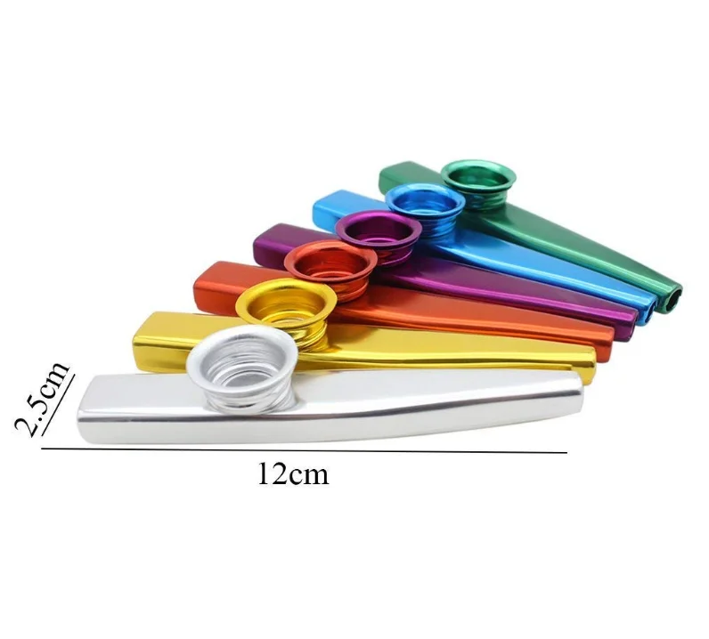 Colorful Metal Kazoo Musical Instruments Flutes Kazoo Diaphragms for Kids Music Lovers