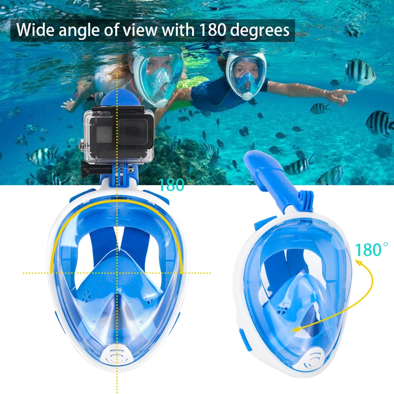 mask full face snorkel Diving Mask Underwater Anti Fog Full Face Snorkeling Mask Unisex Swimming Snorkel Diving Equipment