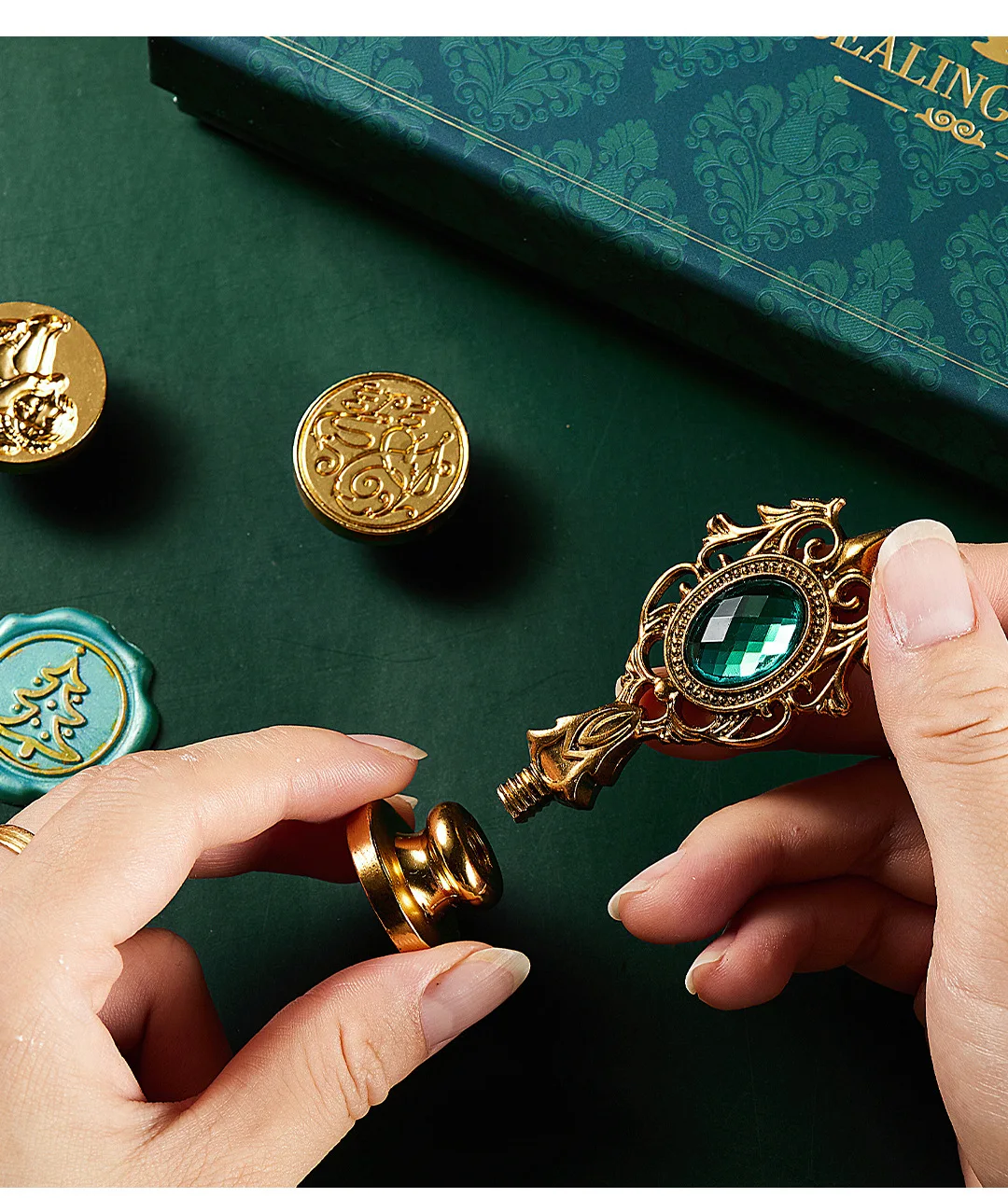 Factory Creative Wax Stamps Granule Set Gift Box Luxury Wax Seal Stamp Kit Set Envelope Sealing Wax Stamp Seal Set Kit OEM