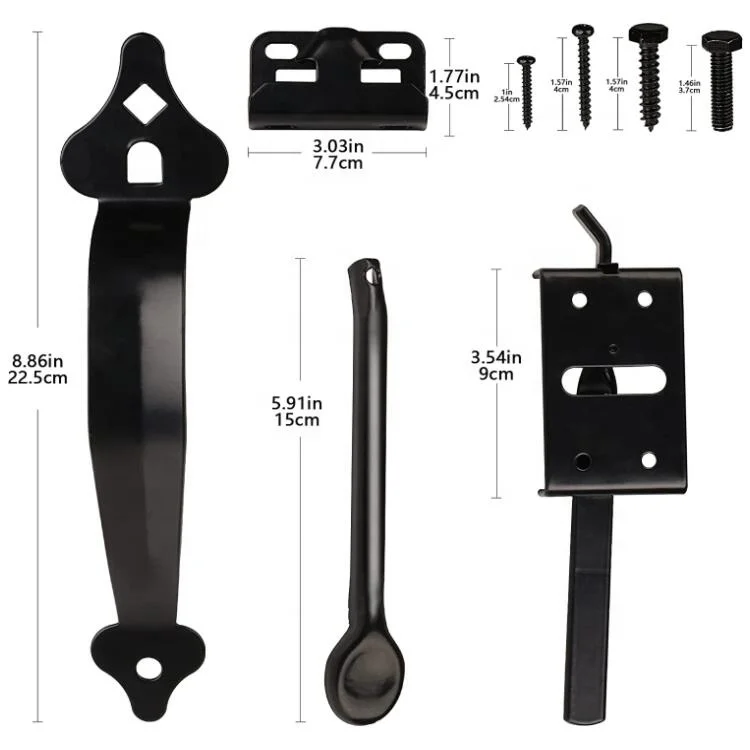 Оборудование для защелки большого пальца, защелка для ворот для деревянного забора, сверхпрочные самоблокирующиеся защелки с рукояткой 9 дюймов