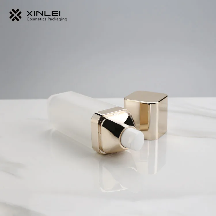 Factory hot sale square shape 20ml 30ml 100ml 120ml plastic cosmetic airless pump bottle for lotion serum