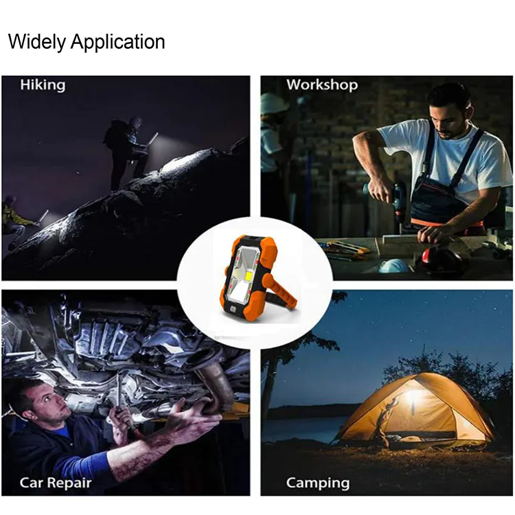 Portable Solar Waterproof Magnetic Base Foldable  USB Rechargeable Adjustable Outdoor Solar Led Inspection Mini Camping Lamp