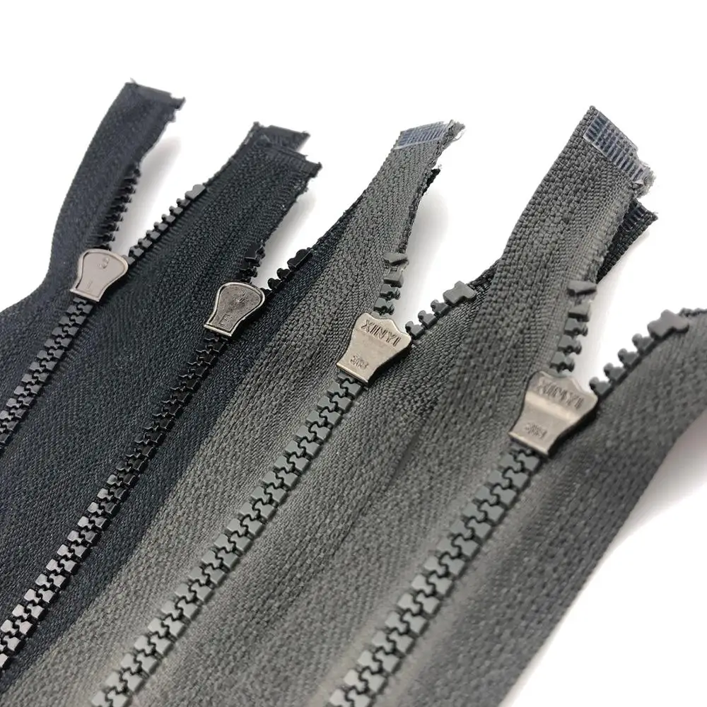 NO.3 Chunky PE Zipper Custom Open Ended zip Plastic Teeth 60cm Resin Zippers