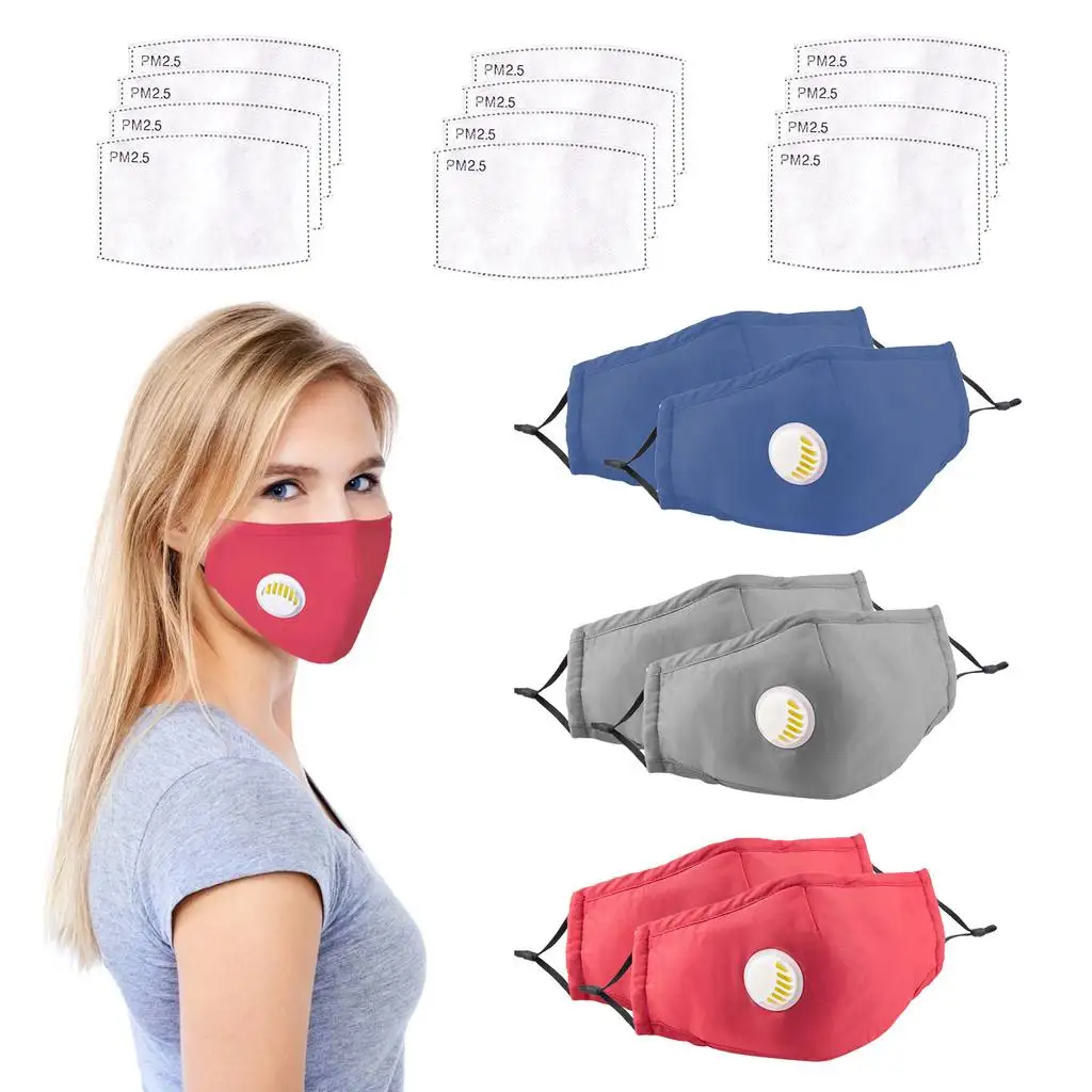 Two Reusable Cycling Face Mask with Carbon Filter For Outdoor Sports Protective Washable Face Mask