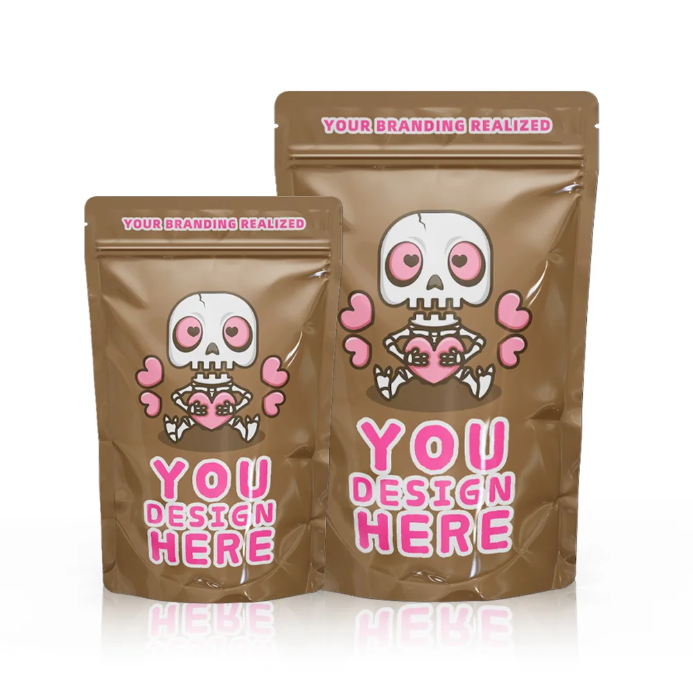 Biodegradable Printed Logo Custom Plastic Ziplock Packaging Candy Mylar Bags Stand Up Pouch