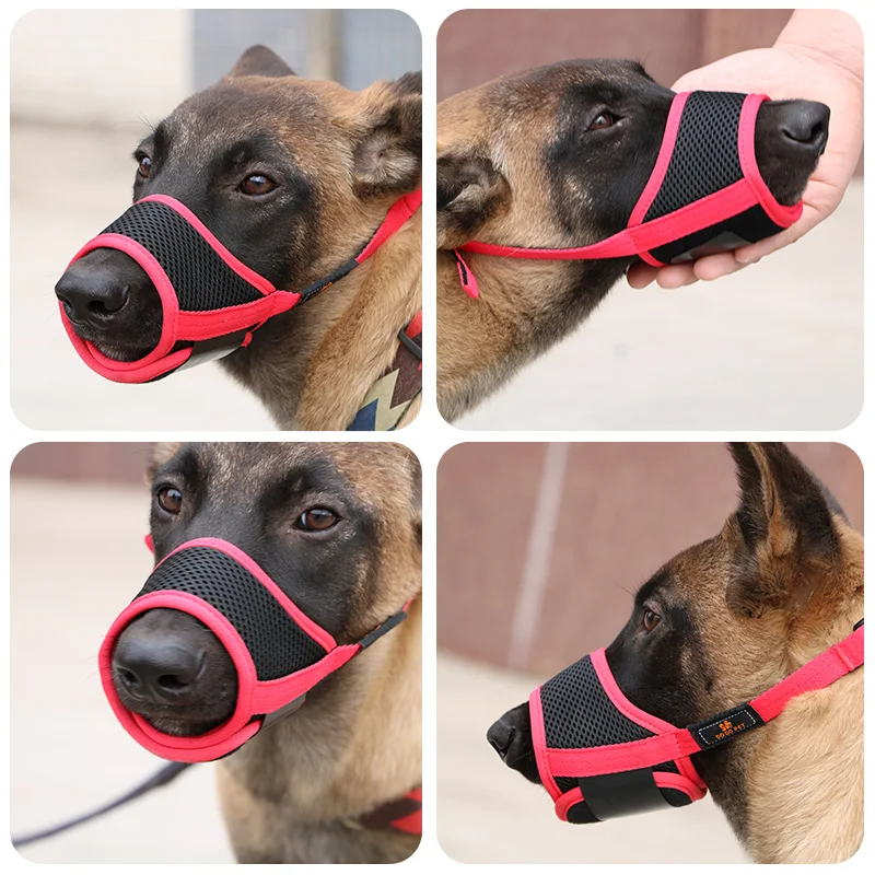  Wholesale extra large dog leather muzzles nylon small air muzzle Breathable Small Medium Large Pets Dog
